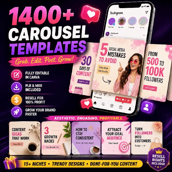 1,400+ Instagram Carousel Templates